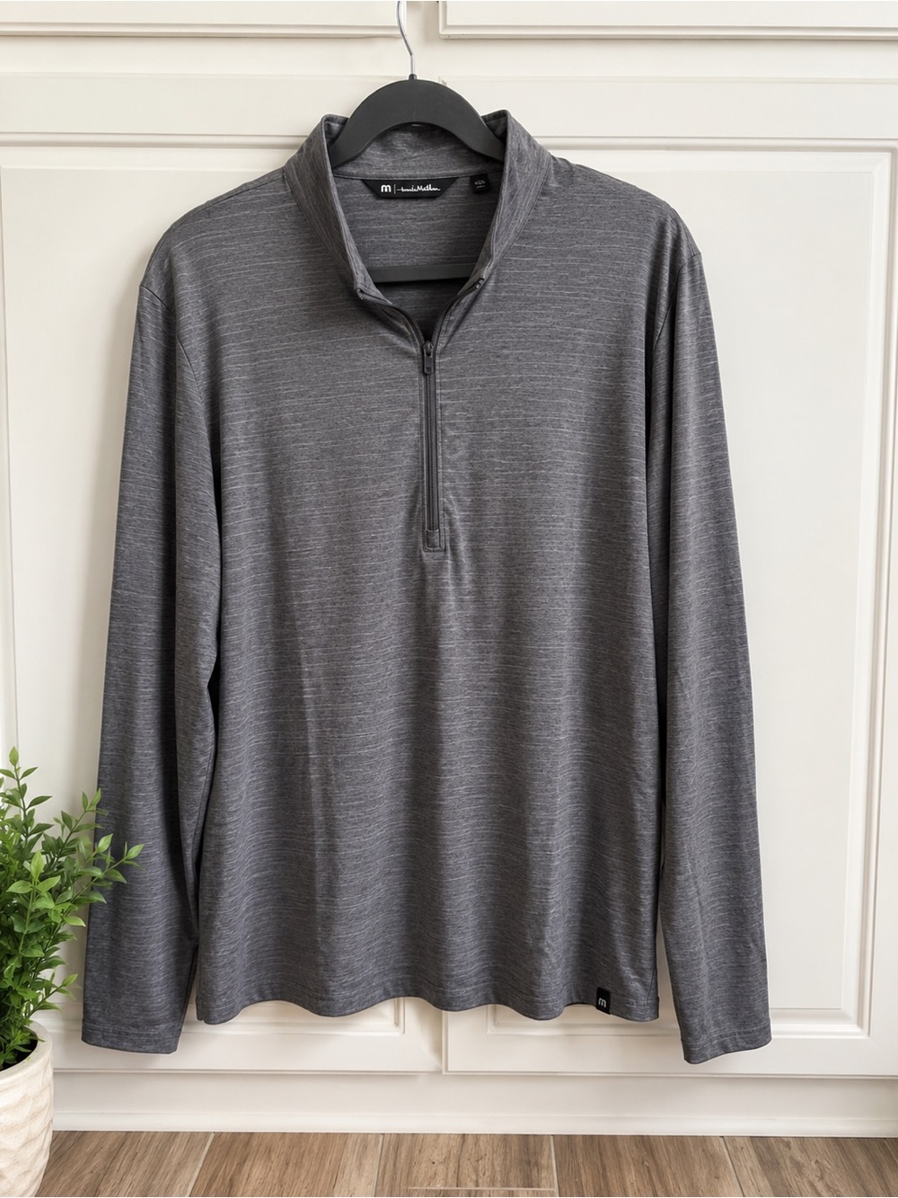 Travis Mathew Gray Quarter-Zip Performance Pullover Men’s XXL Lightweight Gol